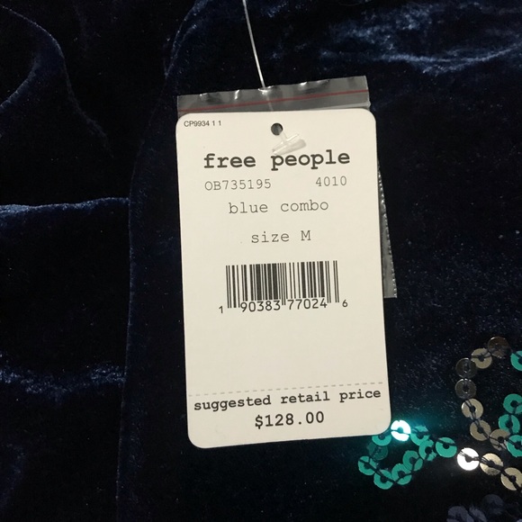 Free People Navy Velvet Swing Beaded Dress - Picture 8 of 8